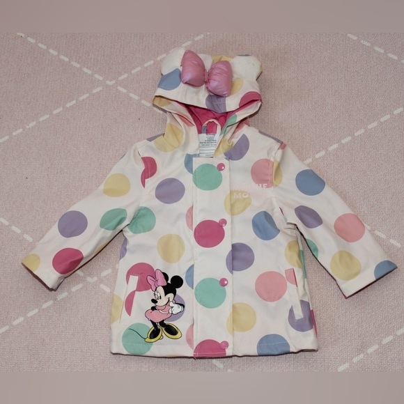 Disney Other - DISNEY Primark Minnie Mouse Baby Girl 9-12 month Raincoat Multicolor Jacket